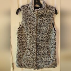 Gray Sherpa Fleece Vest - Size Large
